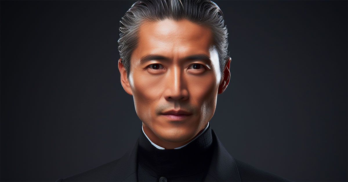 An AI-generated image of the Louis Wu character from Ringworld by Larry Niven.