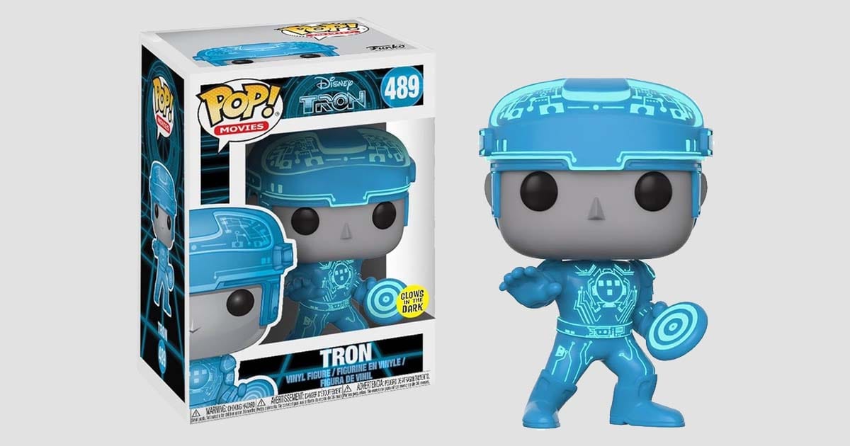 Shows Funko Pop Tron.