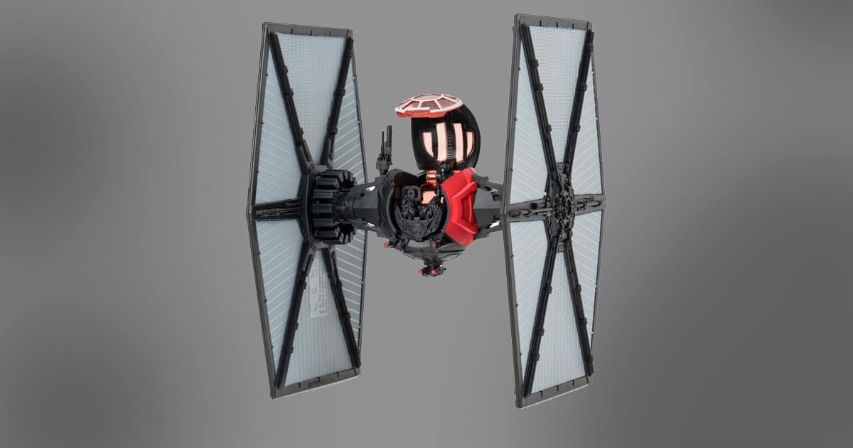 Image of a Special Forces TIE Fighter toy from the Star Wars series.