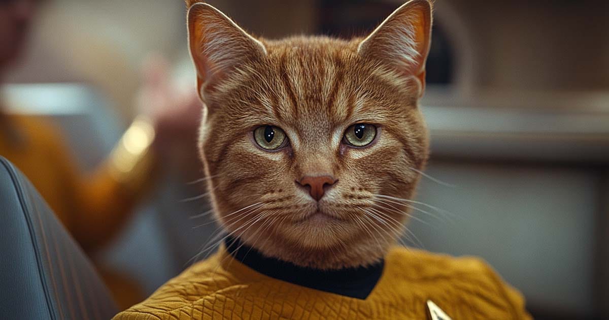 An image of Kirk as a cat.