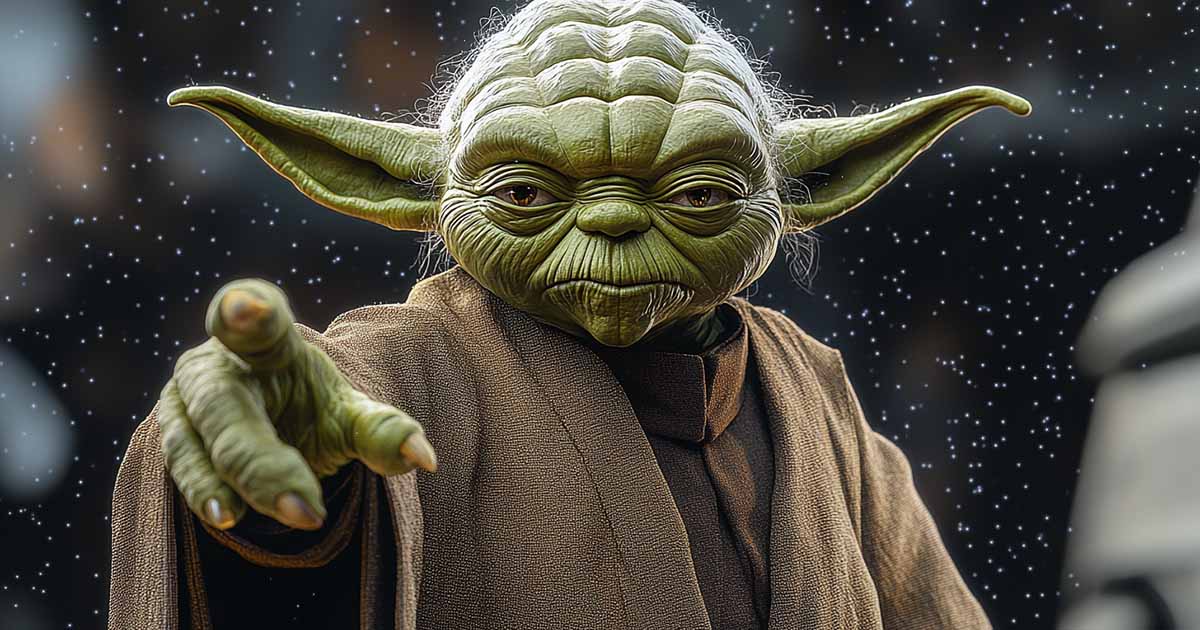 A detail of Master Yoda.