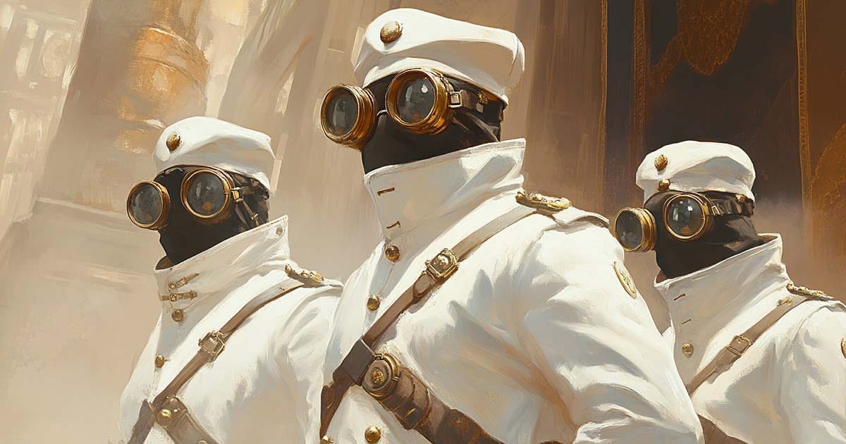 Star Wars' Stromtroopers as steampunk soldiers.