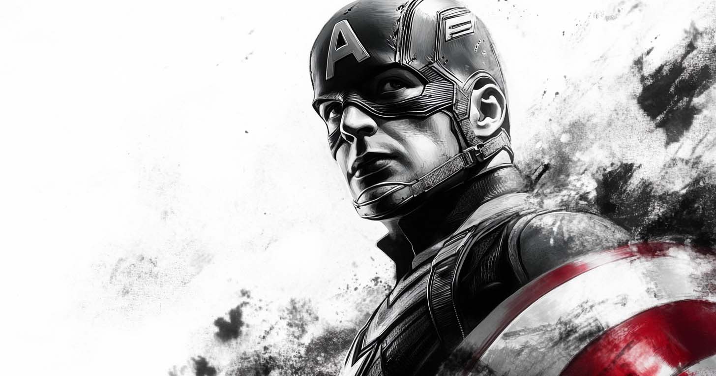 A thoughtful Captain America.