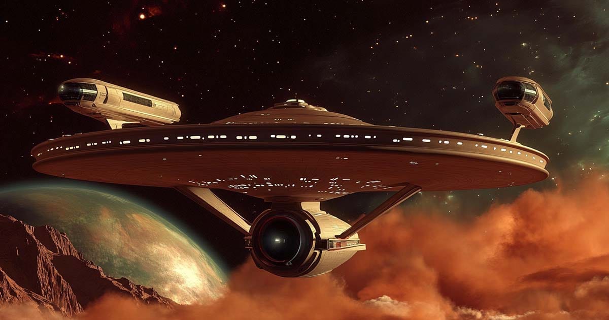 Star Trek fan art showing the Enterprise.