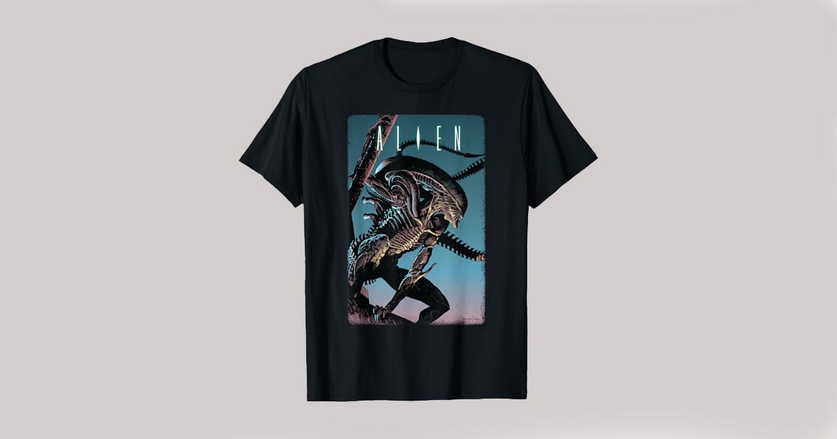 Image of a T-shirt with the Alien from the movie Alien.