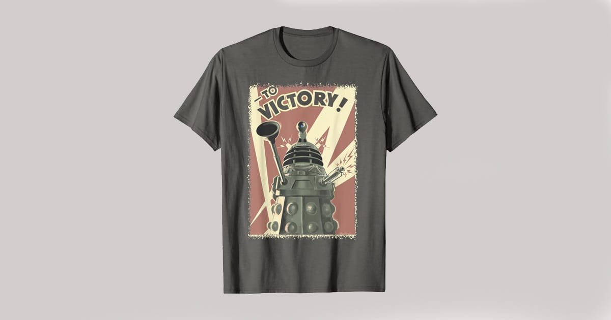 Image of a T-shirt showing Dalek from Dr. Who.