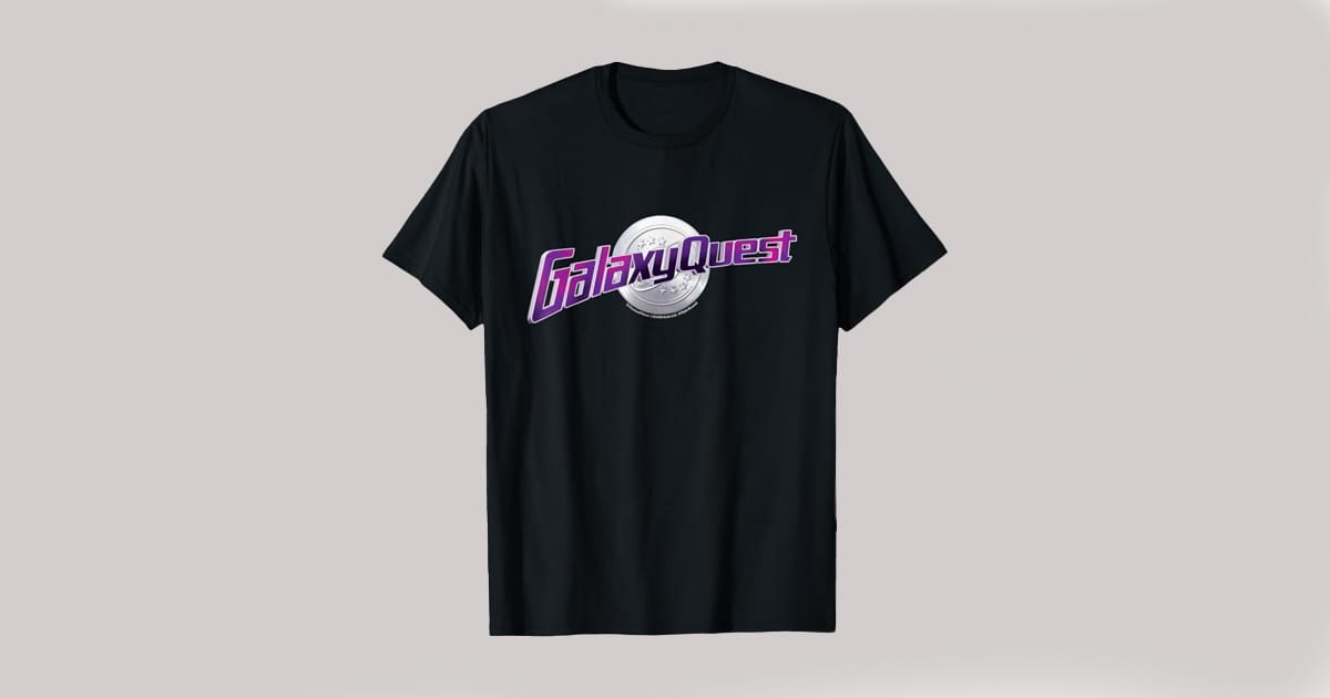 Image of a T-shirt showing Galaxy Quest.