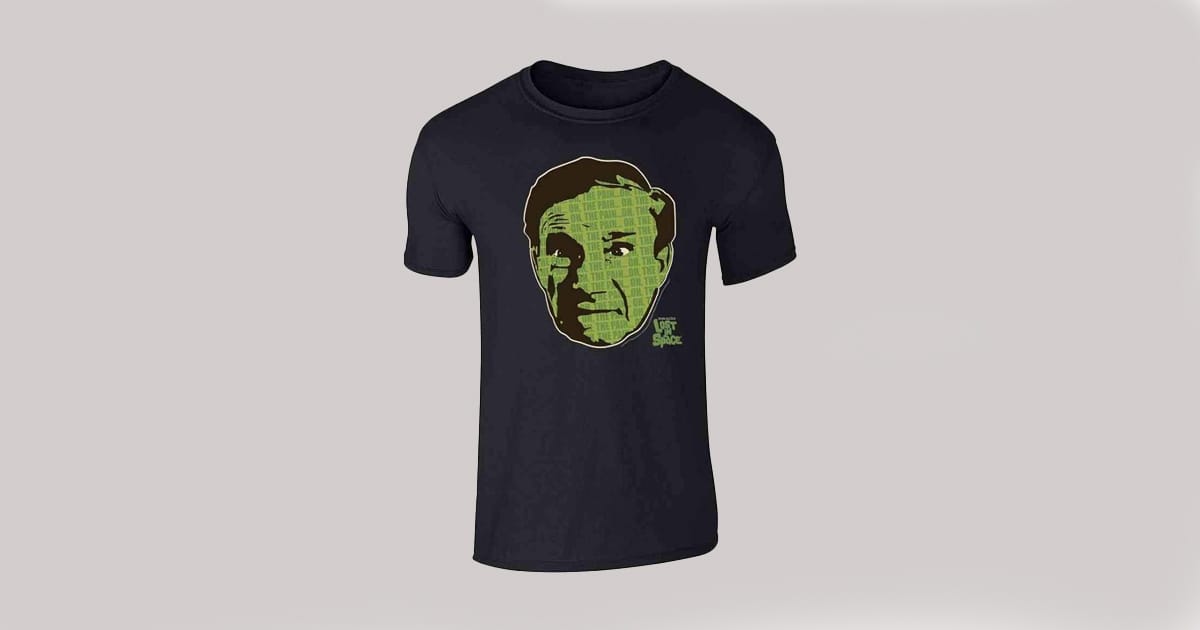 Image of a T-shirt with Dr. Smith from Lost in Space.