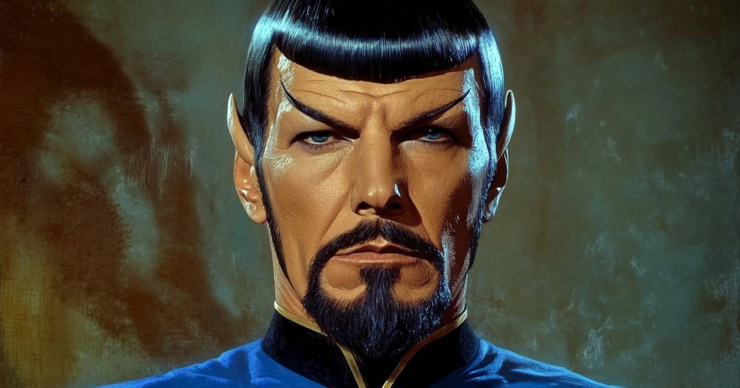 Fan art showing the goatee-wearing Spock from the Mirror universe.