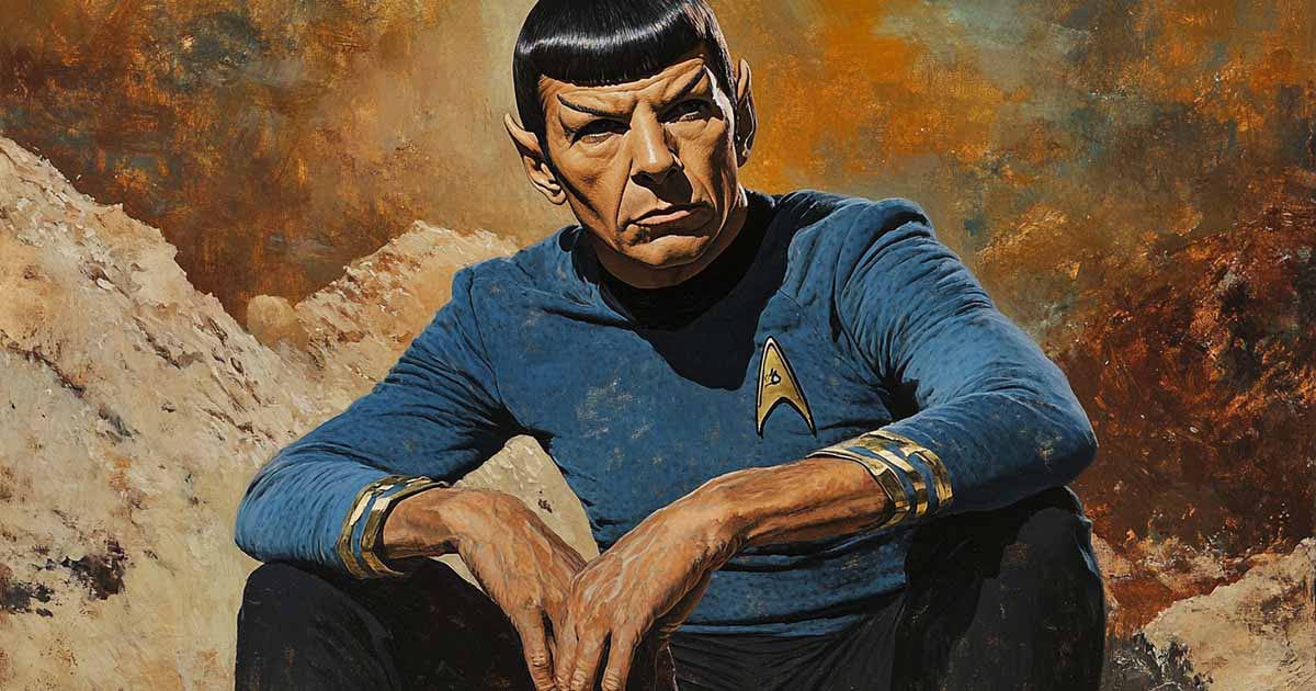 Fan art of a seated Mr. Spock.