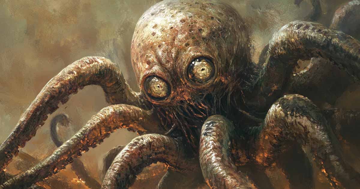 A grotesque Martian with tentacles and massive eyes.