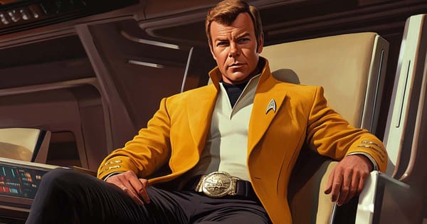 Star Trek fan art showing Captain Kirk as a Cowboy.