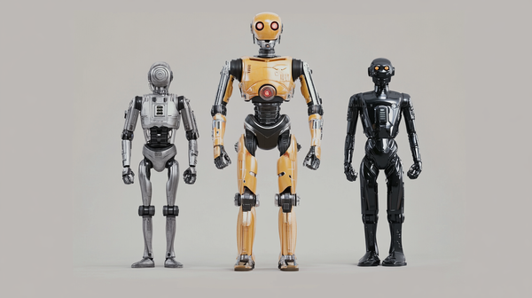 Image of Three Droid Action Figures.