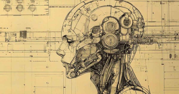 A schematic of a AI-powered robot.