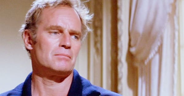 A close-up of Charlton Heston as Robert Neville in "The Omega Man" (1971). 