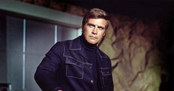 A serious-looking Lee Majors as Steve Austin in "The Six Million Dollar Man."